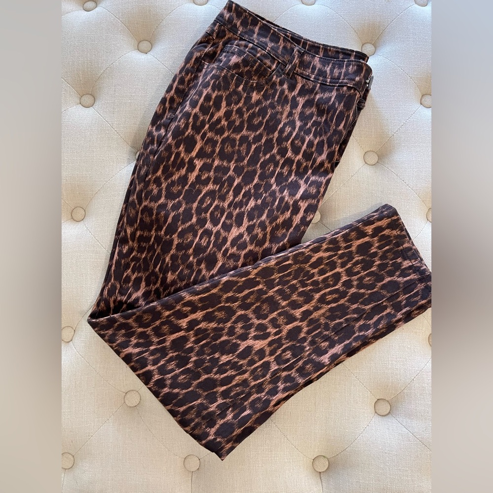 QVC Lisa Rinna Collection Leopard Print Skinny Jeans